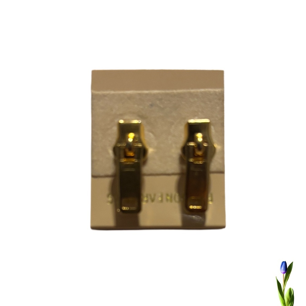 Earrings Vintage Gold Tone Zipper Pull